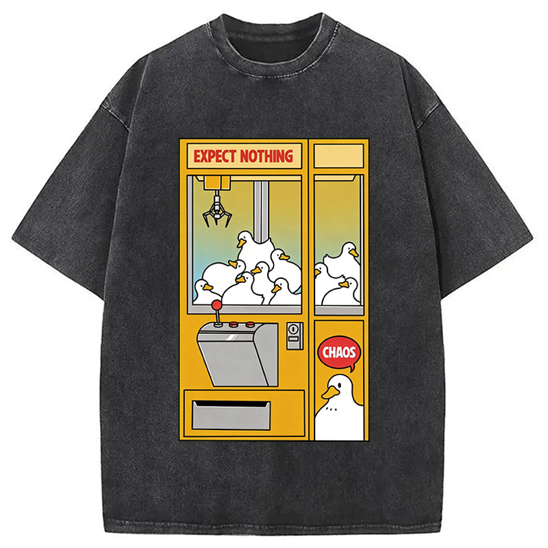 Modecanvas Chaos Machine Funny DTG Printing Washed T-Shirt
