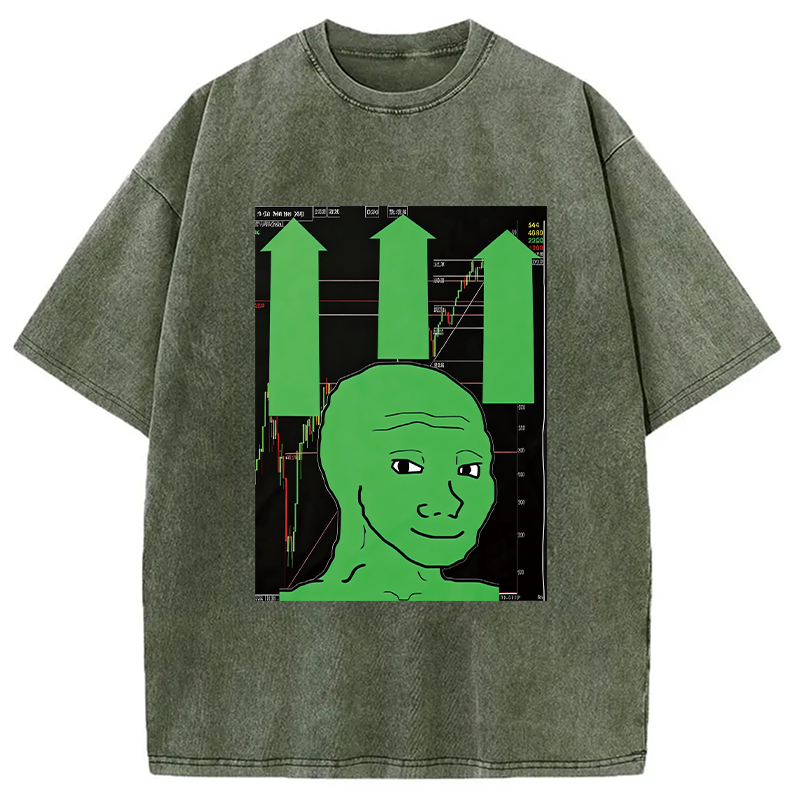 Modecanvas Wojak Hodls Forever DTG Printing Washed T-Shirt