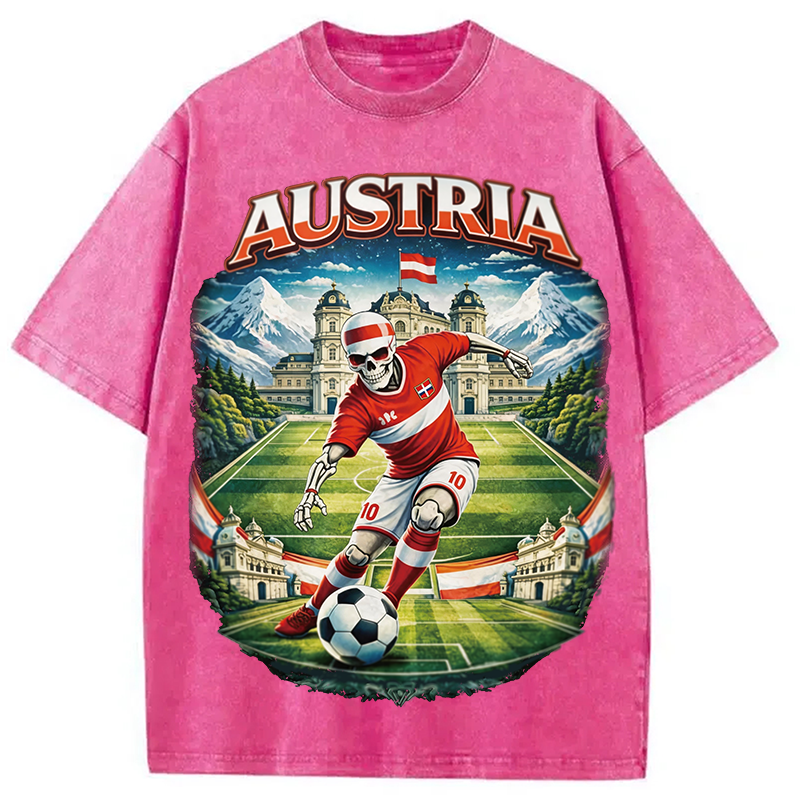 Modecanvas Austria Soccer DTG Printing Washed T-Shirt