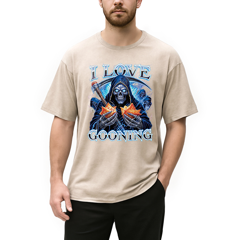 Modecanvas I Love Gooning DTG Printing Washed T-Shirt