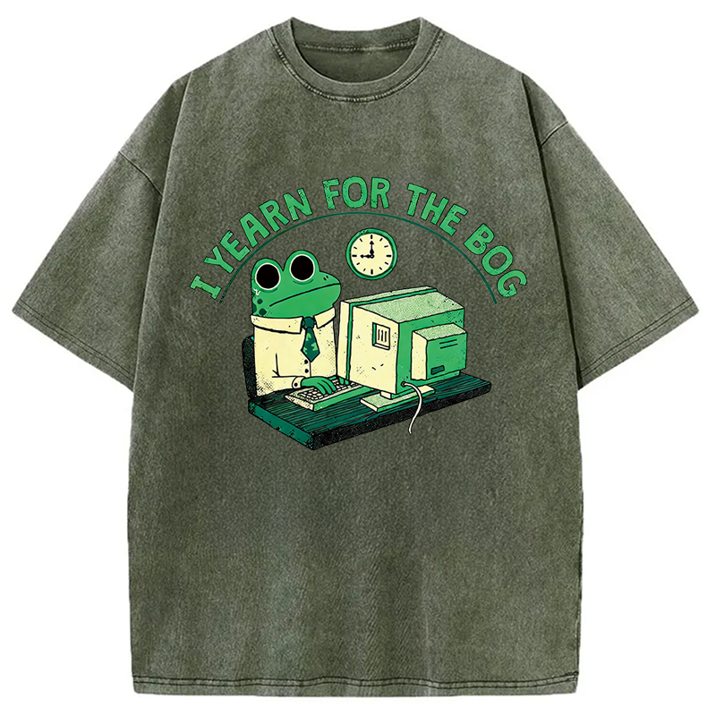 Modecanvas Yearn For The Bog DTG Printing Washed T-Shirt