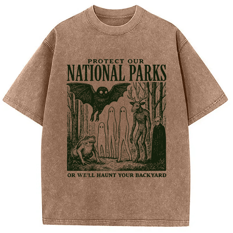 Modecanvas Protect Our Parks DTG Printing Washed T-Shirt