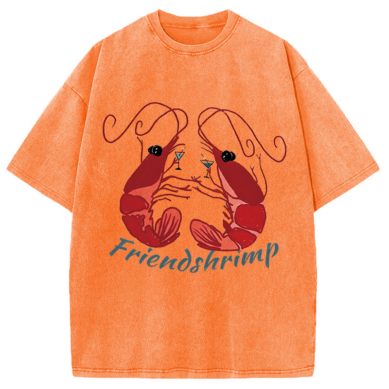 Modecanvas Friendshrimp DTG Printing Washed T-Shirt
