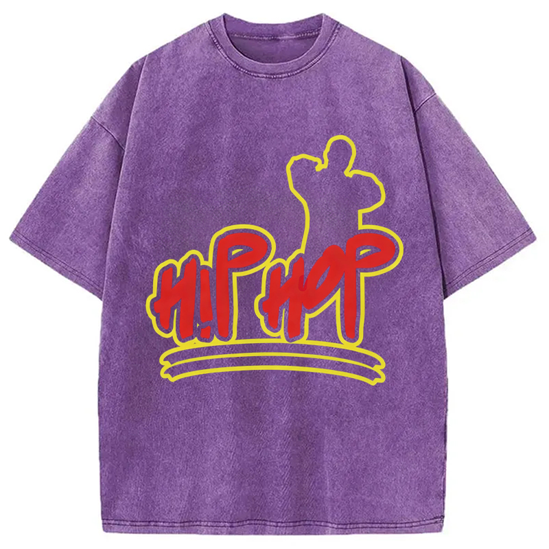 Modecanvas Hip Hop Hop DTG Printing Washed T-Shirt