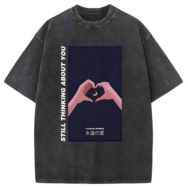 Modecanvas Still Thinking About You Washed T-Shirt
