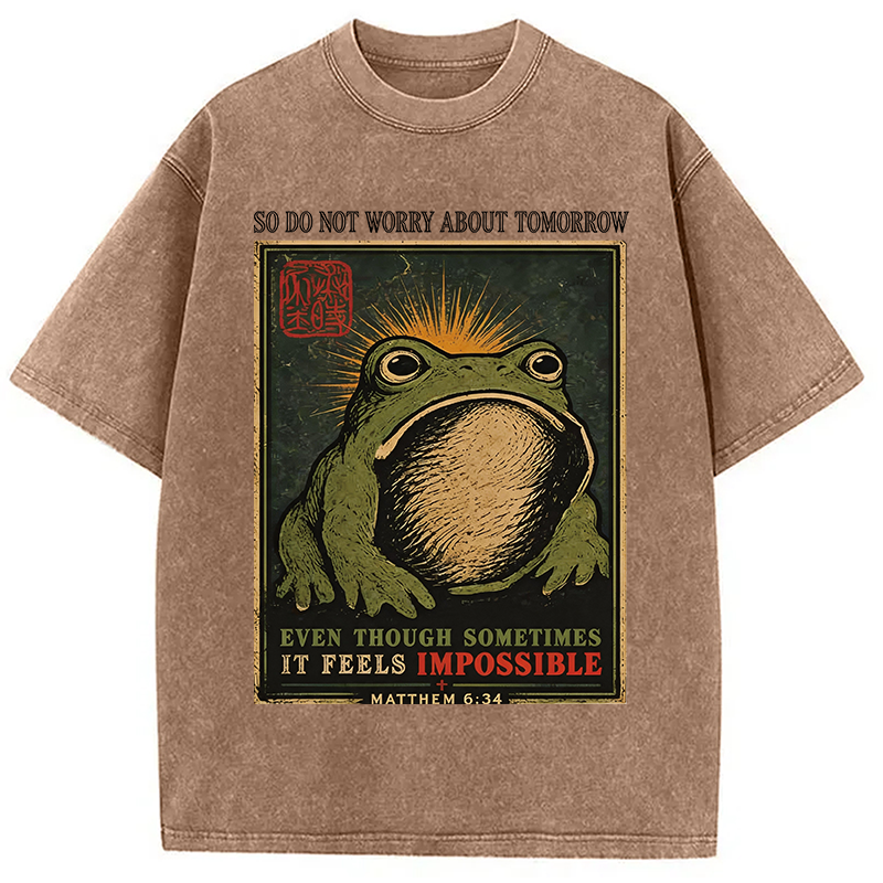 Modecanvas So Do Not Worry About Tomorrow DTG Printing Washed T-Shirt