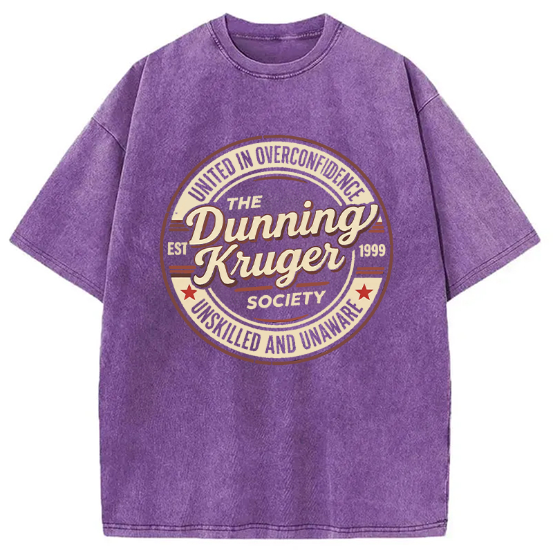 Modecanvas The Dunning-Kruger Society DTG Printing Washed T-Shirt