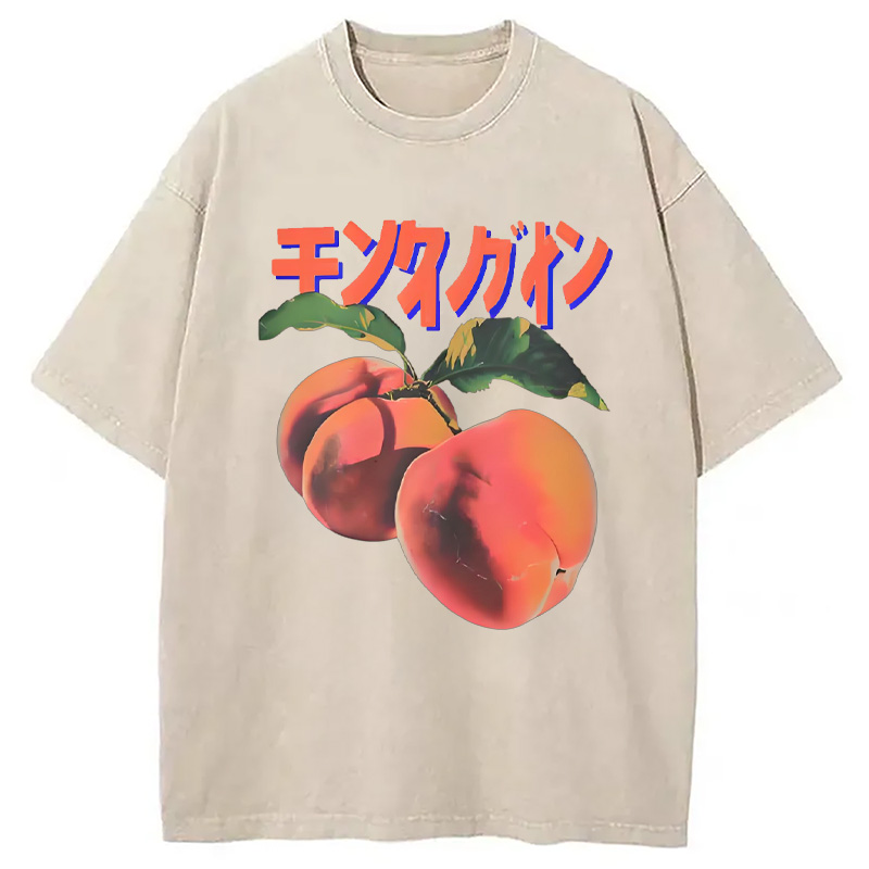 Modecanvas Retro Peach Japanese Washed T-Shirt