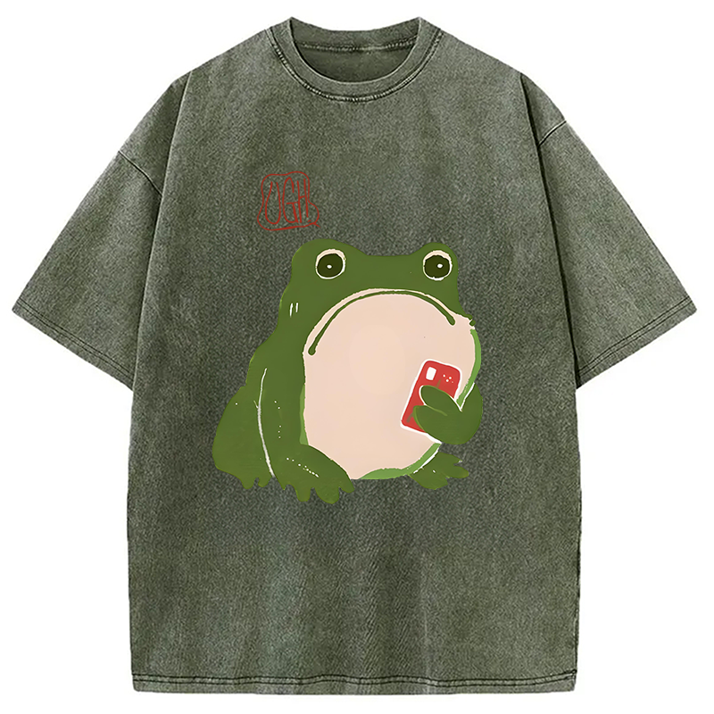 Modecanvas Ugh Matsumoto Hoji Frog Washed T-Shirt