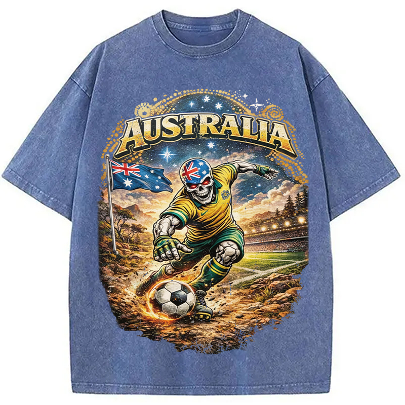 Modecanvas Australia Soccer DTG Printing Washed T-Shirt