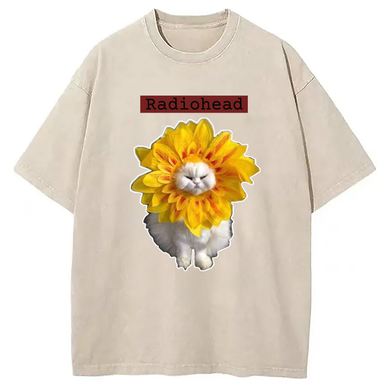 Modecanvas Radiohead Cat Washed T-Shirt