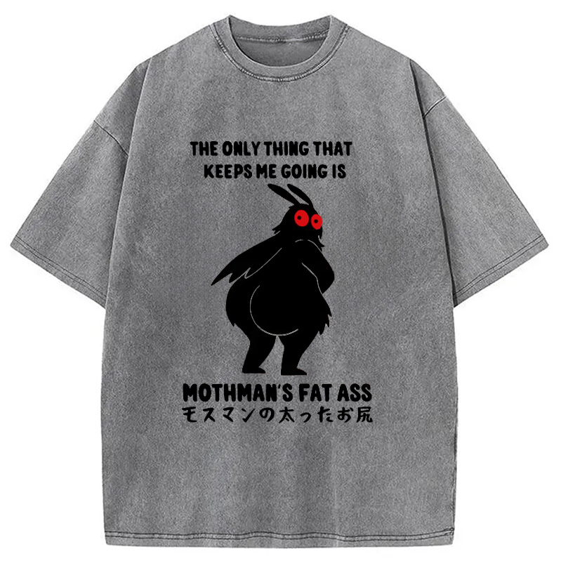 Modecanvas Funny Mothman Japan Washed T-Shirt