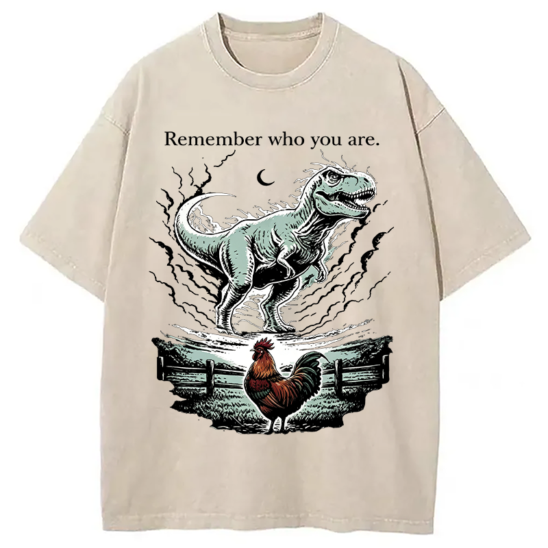 Modecanvas Remember Who You Are DTG Printing Washed T-Shirt