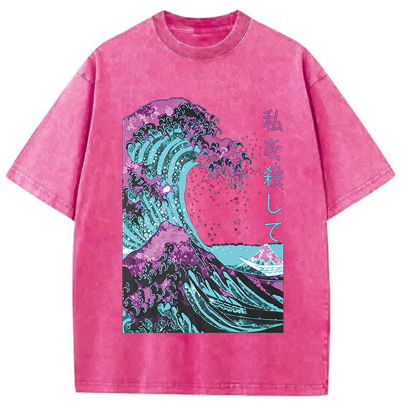 Modecanvas Ocean Kanagawa DTG Printing Washed T-Shirt
