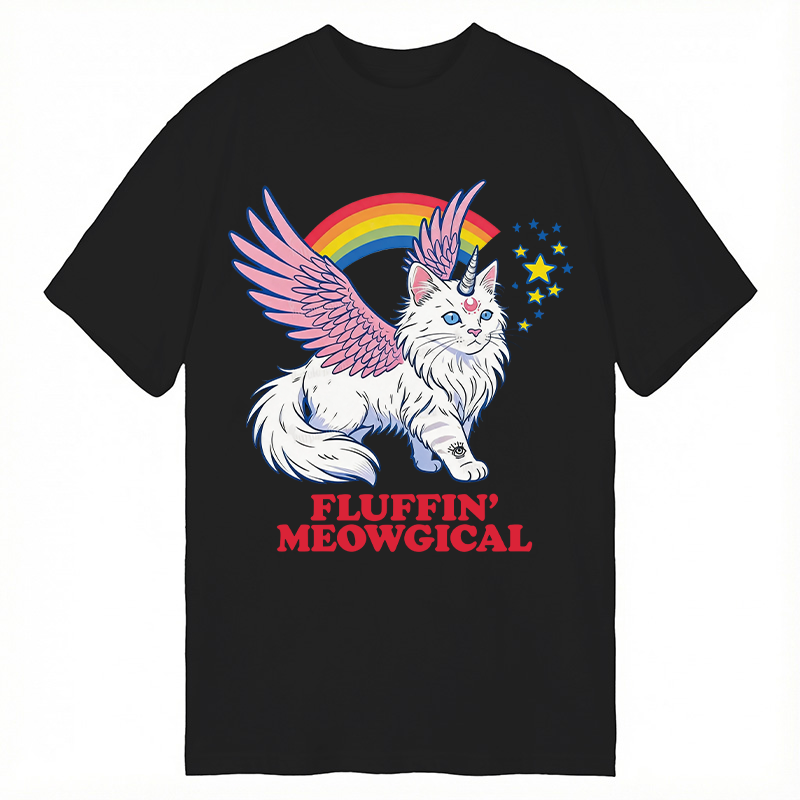 Modecanvas Fluffin Meowgical DTG Printing Classic T-Shirt-modecanvas