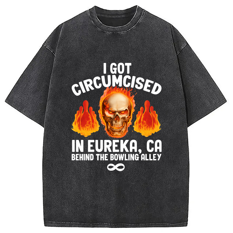 Modecanvas Circumcised Bowling Oddly Funny Meme Washed T-Shirt