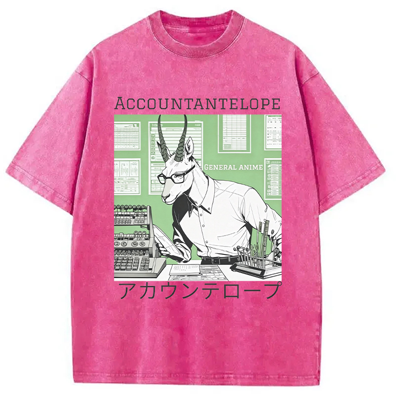 Modecanvas Accountant Antelope DTG Printing Washed T-Shirt