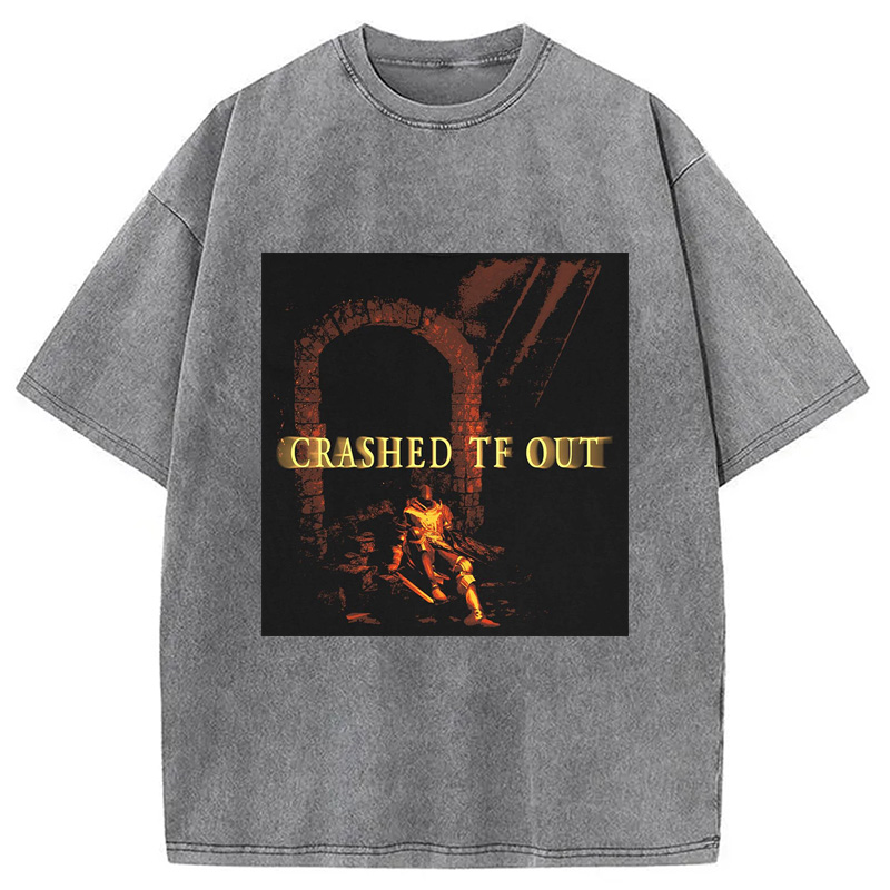 Modecanvas CRASHED TF OUT DTG Printing Washed T-Shirt-modecanvas
