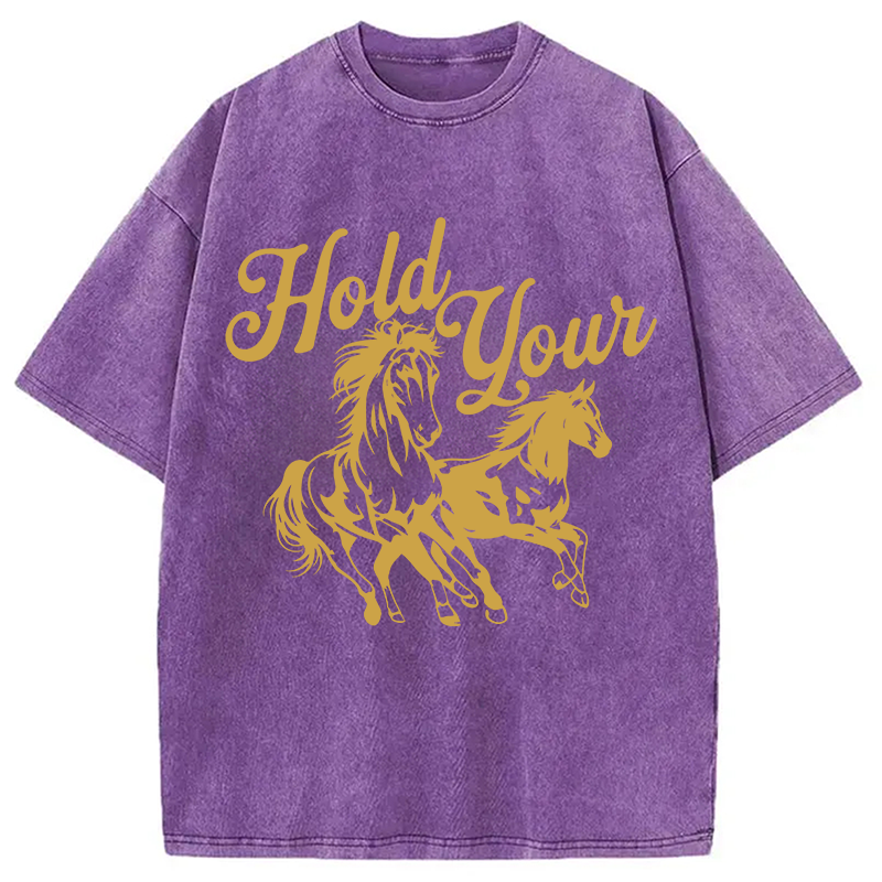 Modecanvas Hold Your Horses DTG Printing Washed T-Shirt