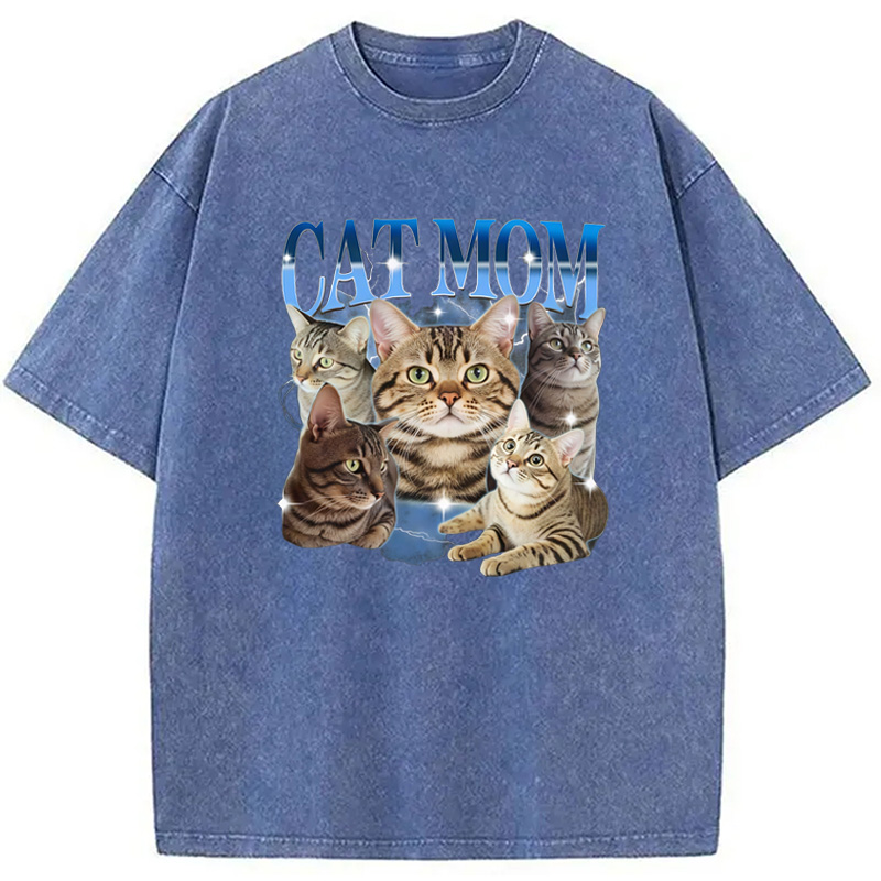 Modecanvas Cat Mom Meme Washed T-Shirt