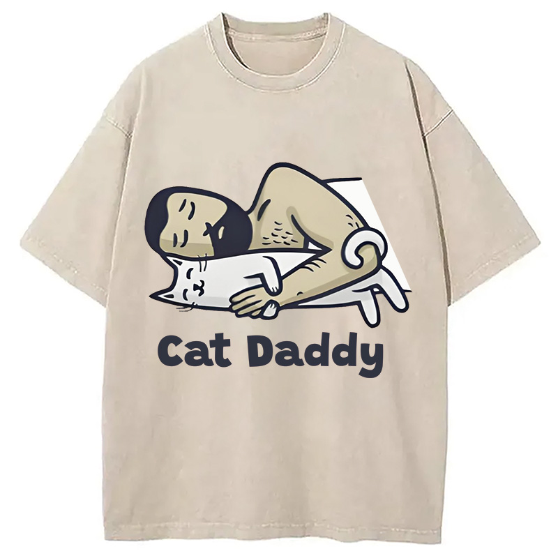 Modecanvas Cat Daddy Washed T-Shirt