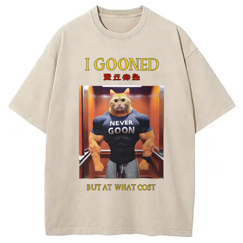 Modecanvas I Gooned but at What Cost Funny Washed T-Shirt