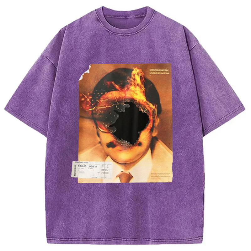 Modecanvas Hiphop Abstract Art Washed T-Shirt