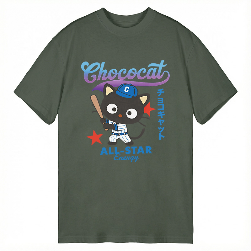 Modecanvas Chococat Baseball DTG Printing Classic T-Shirt-modecanvas