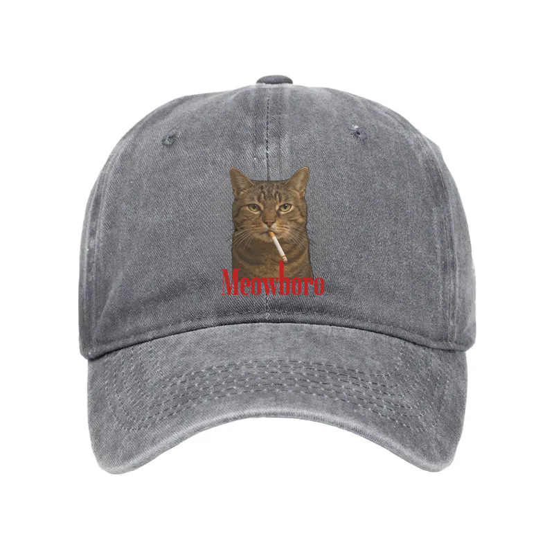 Modecanvas Funny Realistic Cat Meme Washed Cap-modecanvas