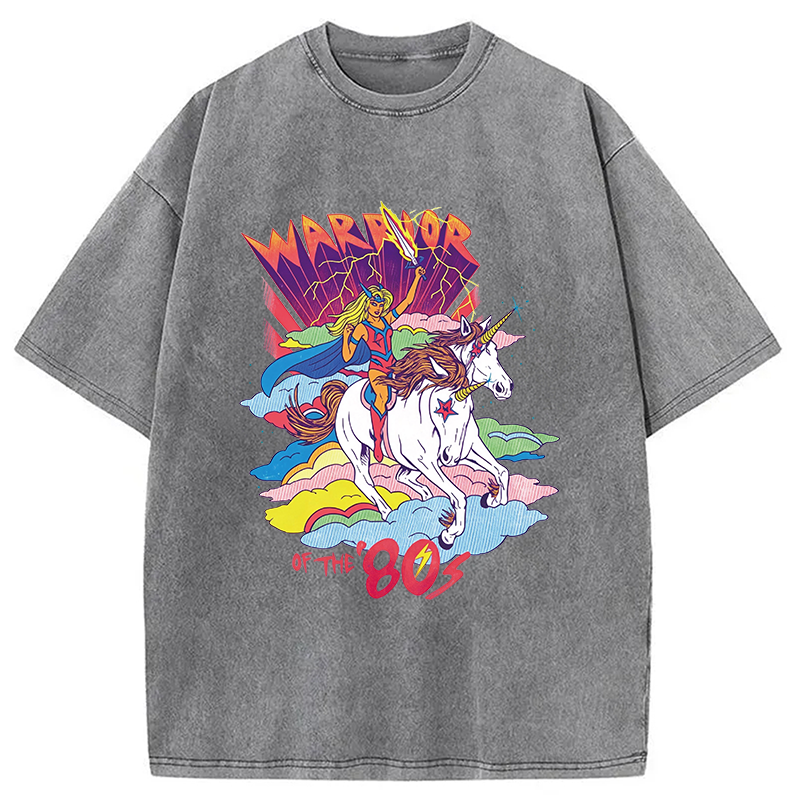 Modecanvas Warrior of the 80s DTG Printing Washed T-Shirt