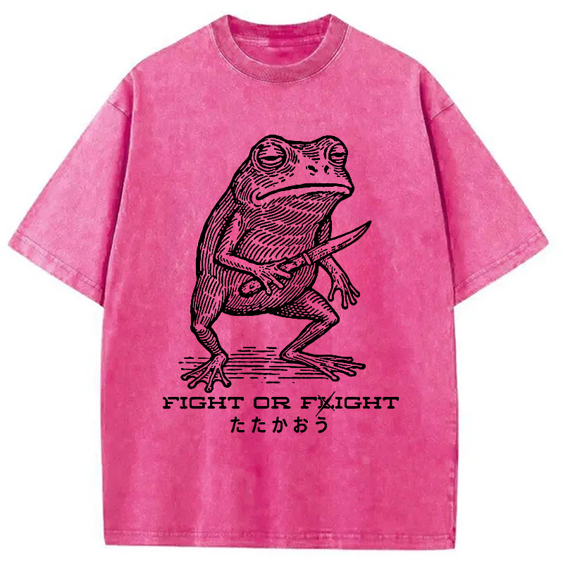 Modecanvas Fighting Frog Washed T-Shirt
