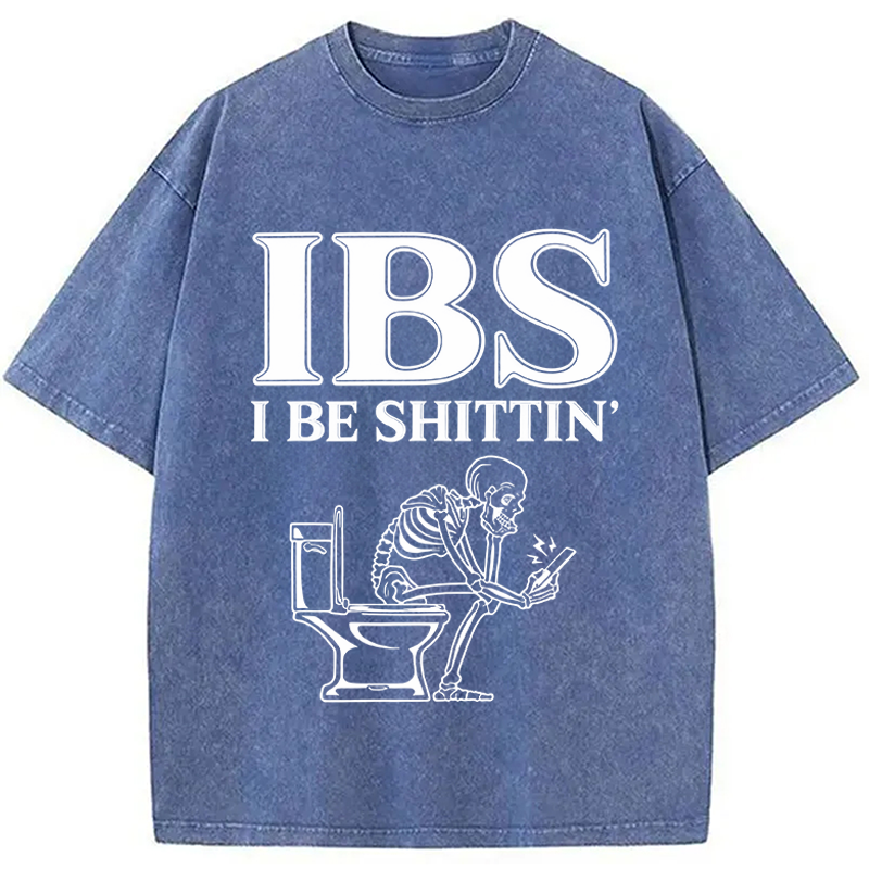 Modecanvas IBS Skeleton Meme DTG Printing Washed T-Shirt