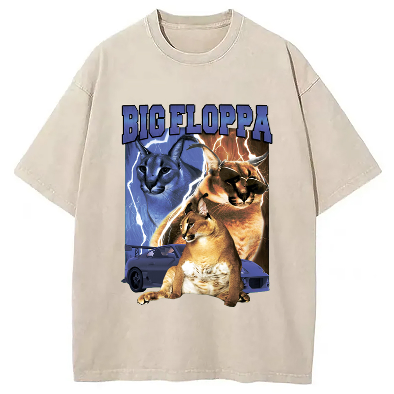 Modecanvas BIG FLOPPA VINTAGE RAP Washed T-Shirt