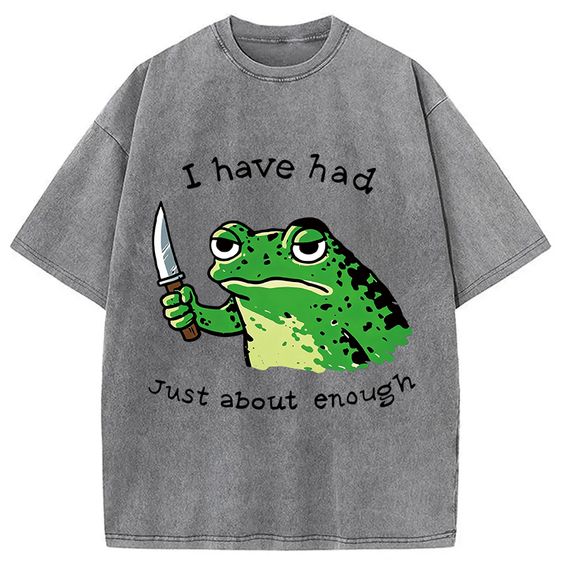 Modecanvas Impatient Frog DTG Printing Washed T-Shirt