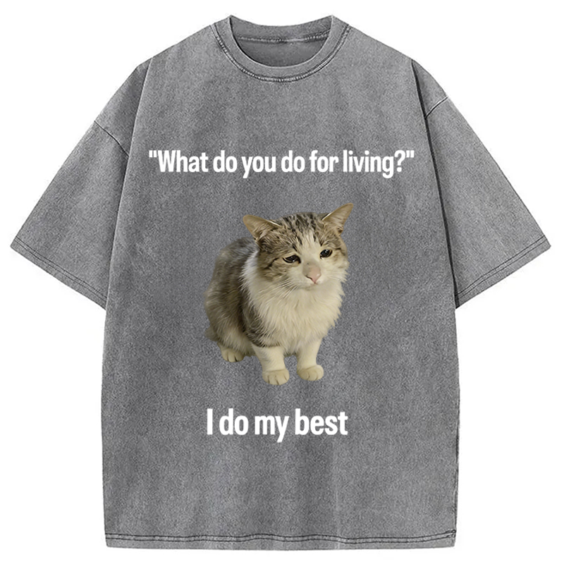 Modecanvas I Do My Best DTG Printing Washed T-Shirt