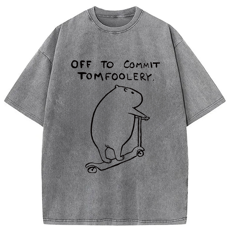 Modecanvas Capybara Is Ready Washed T-Shirt