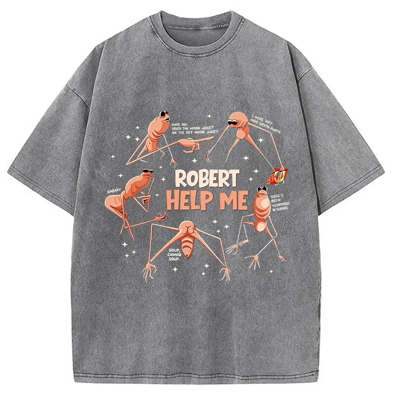 Modecanvas Robert Help Me DTG Printing Washed T-Shirt