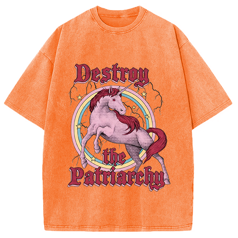 Modecanvas Destroy the Patriarchy DTG Printing Washed T-Shirt