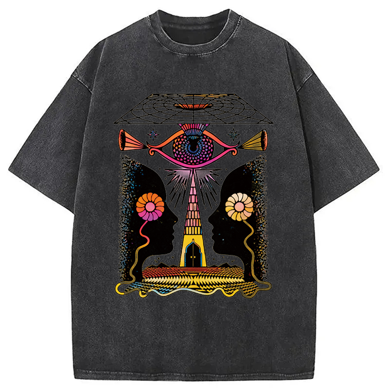 Modecanvas Dual-Face Sacred Eye Washed T-Shirt