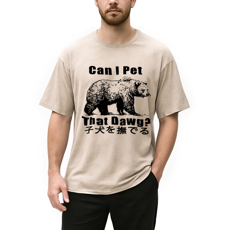 Modecanvas Pet The Bear Washed T-Shirt