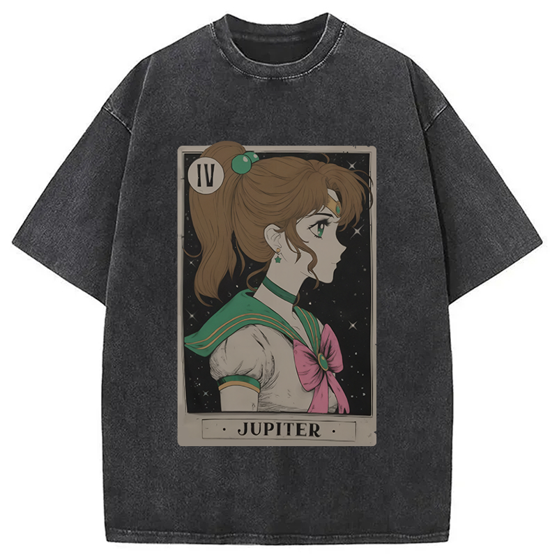 Modecanvas Jupiter Tarot Card Washed T-Shirt