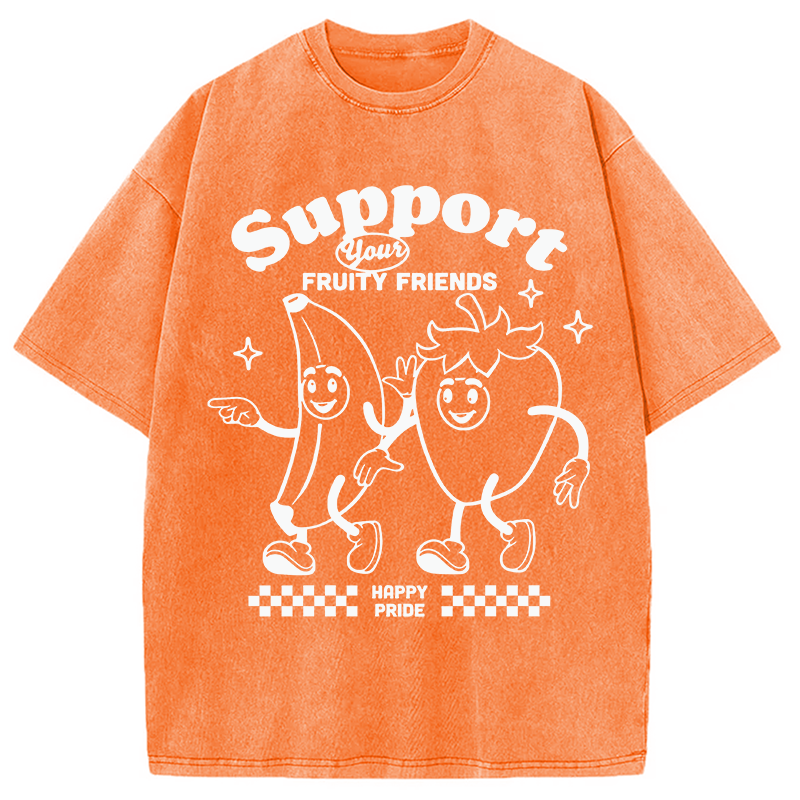Modecanvas Support Your Fruity Friends DTG Printing Washed T-Shirt