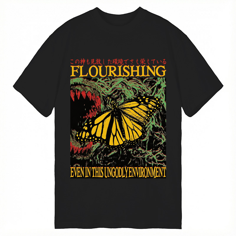 Modecanvas Flourishing Butterfly DTG Printing Classic T-Shirt-modecanvas