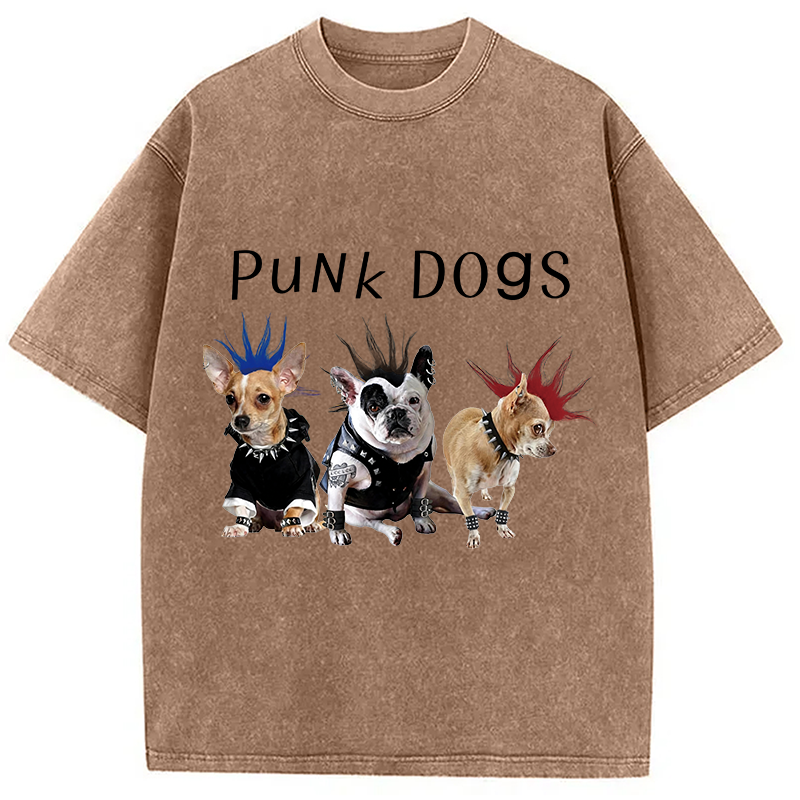 Modecanvas Punk Dogs DTG Printing Washed T-Shirt