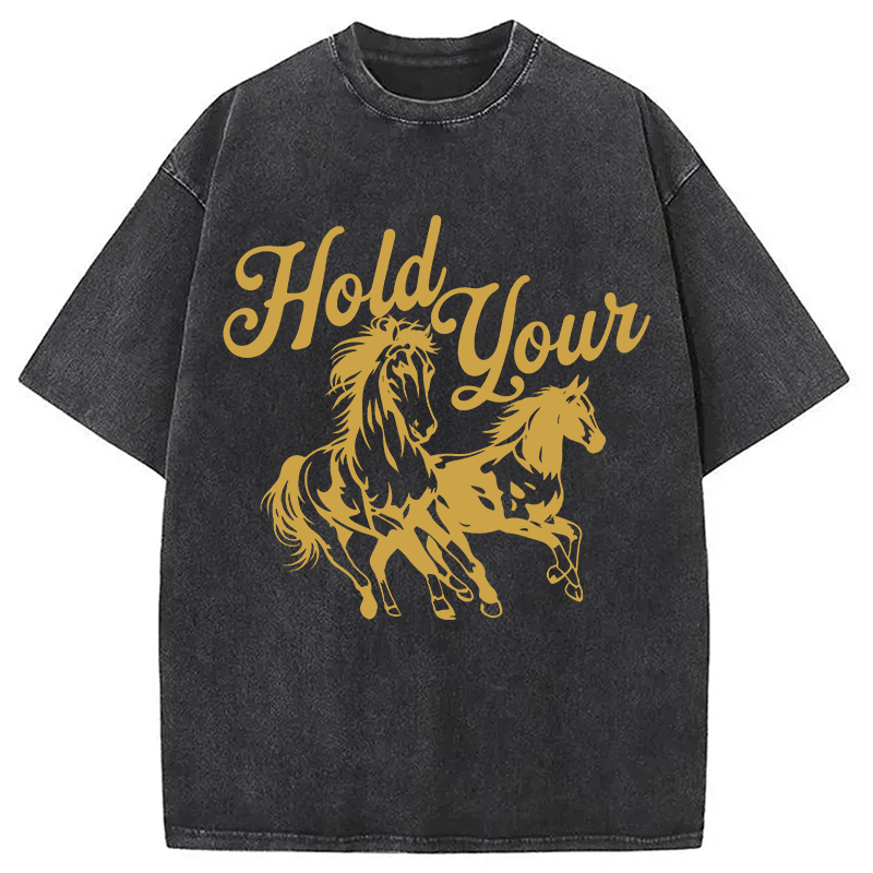 Modecanvas Hold Your Horses DTG Printing Washed T-Shirt
