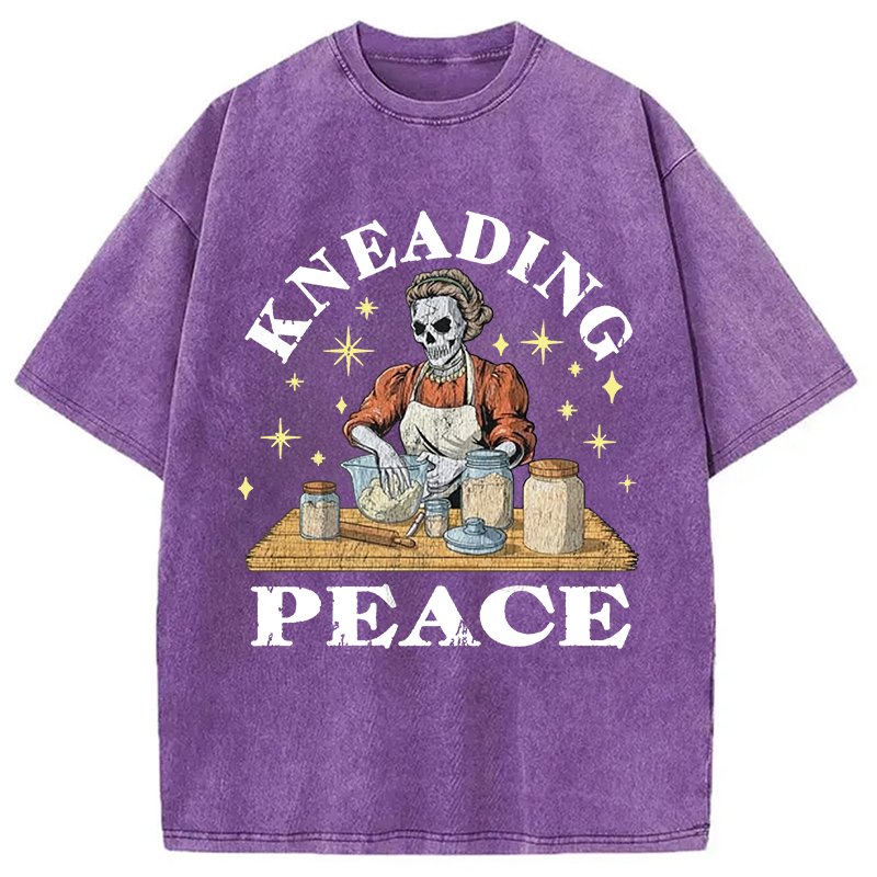 Modecanvas Kneading Peace DTG Printing Washed T-Shirt
