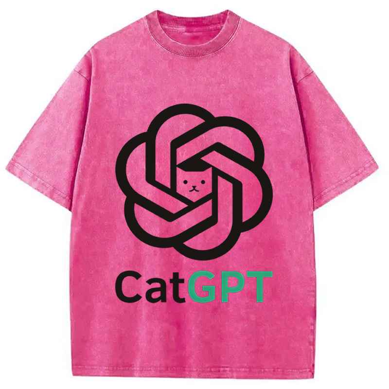 Modecanvas CatGPT DTG Printing Washed T-Shirt