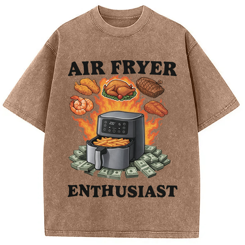 Modecanvas Air Fryer Enthusiast DTG Printing Washed T-Shirt