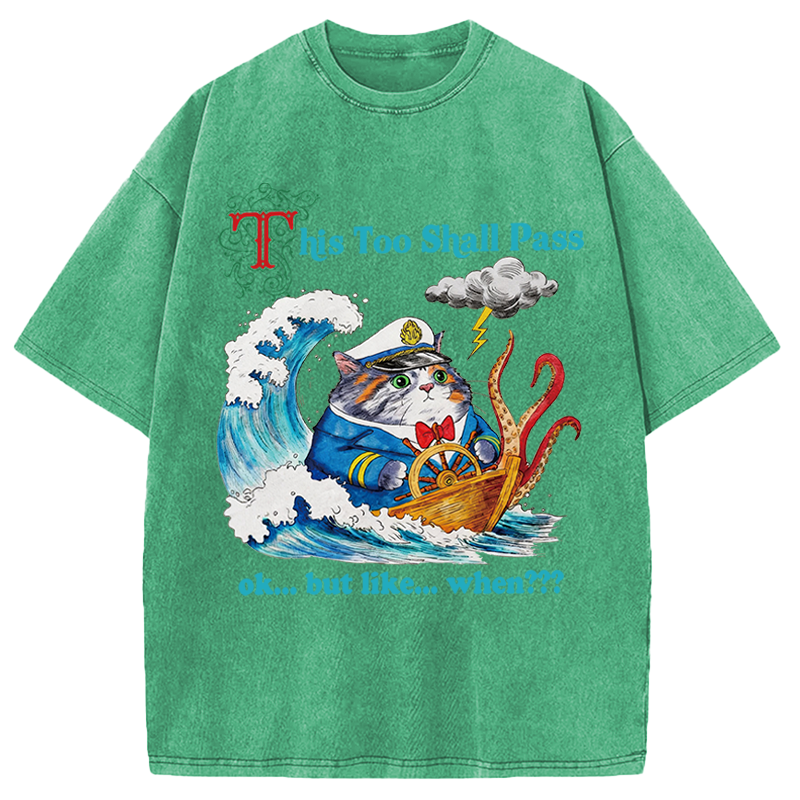 Modecanvas T His Too Shall Pass DTG Printing Washed T-Shirt