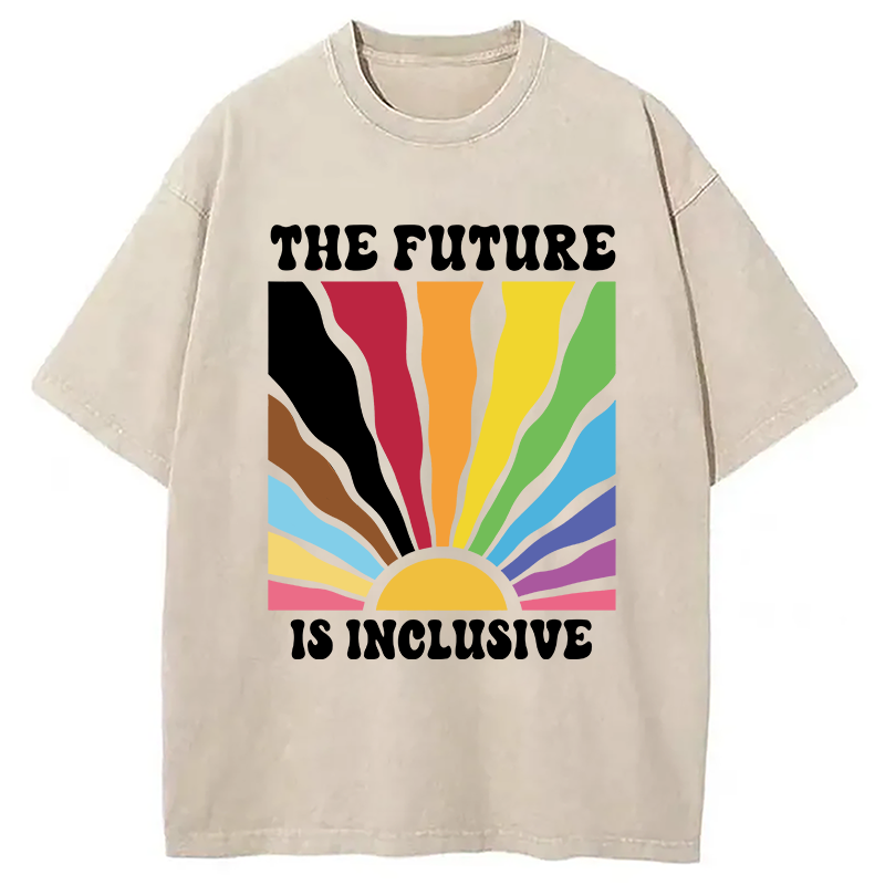 Modecanvas Pride Future Is Inclusive DTG Printing Washed T-Shirt